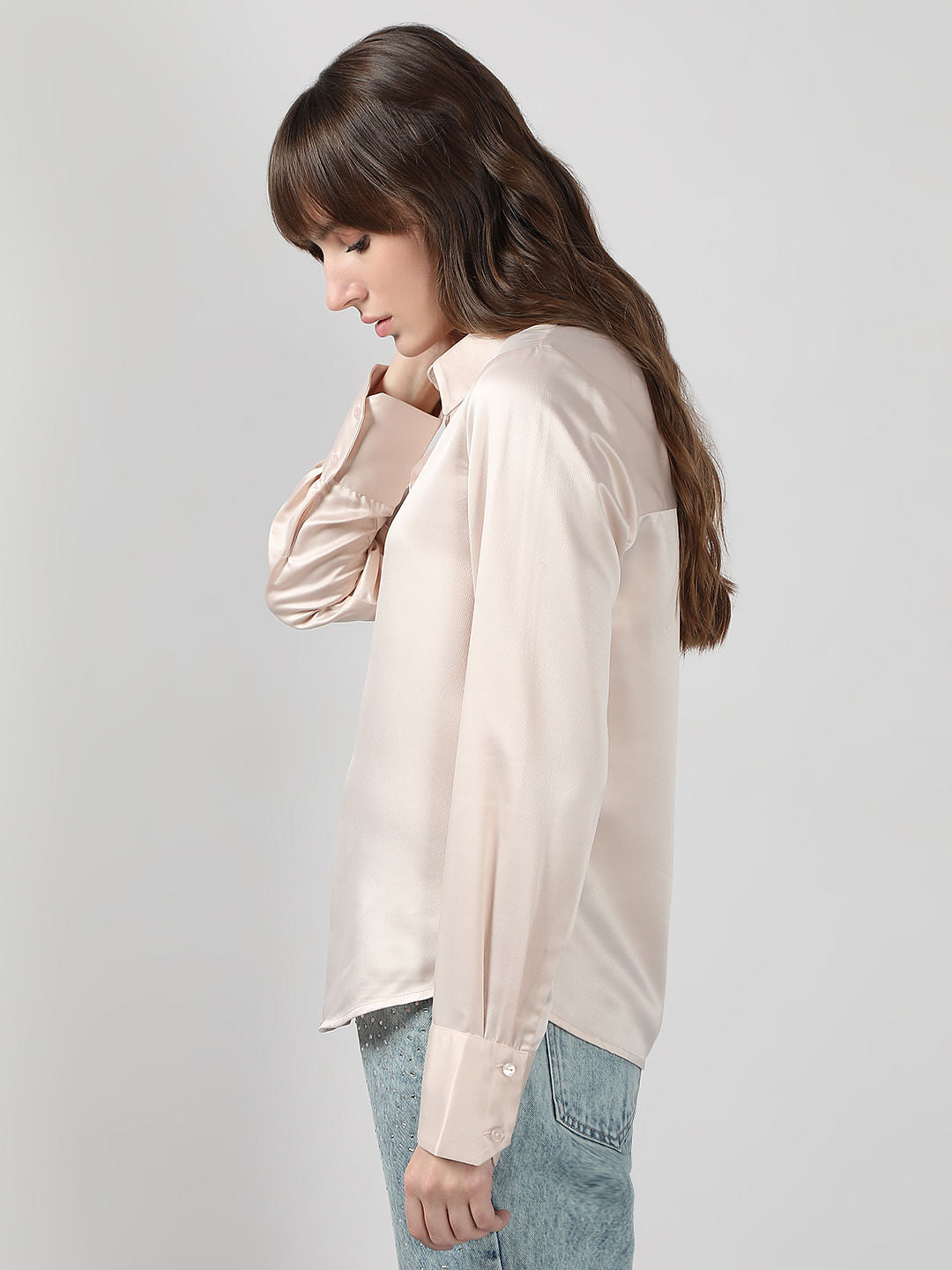 Light Beige Full Sleeves Shirt
