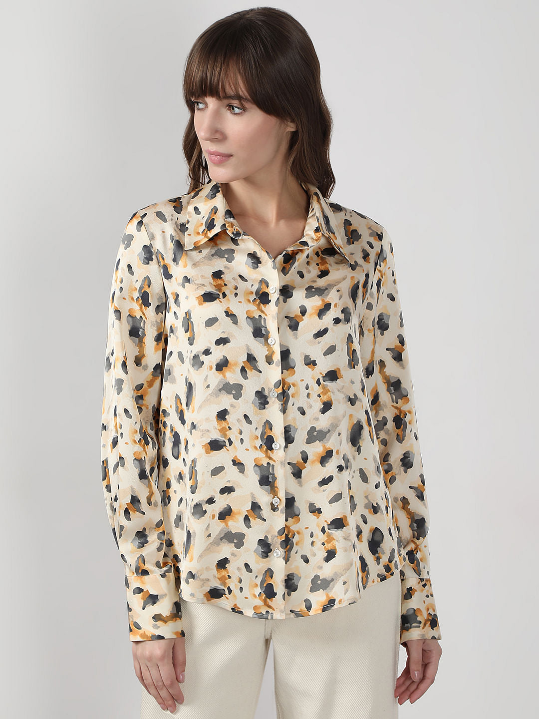 White Animal Print Shirt