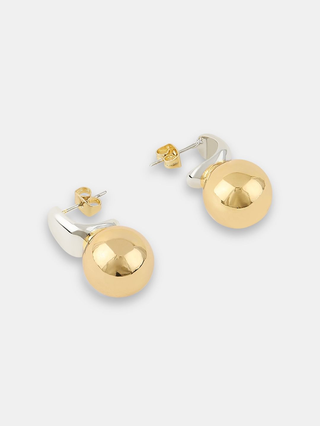 Gold Metal Drop Earrings