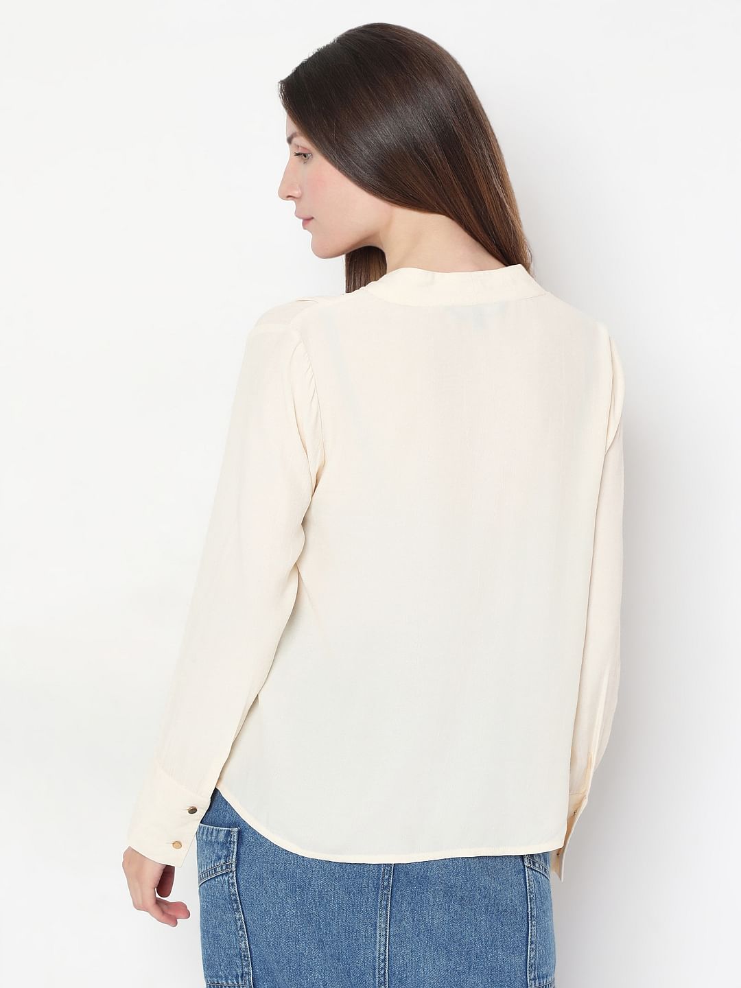 Beige Full Sleeves Top