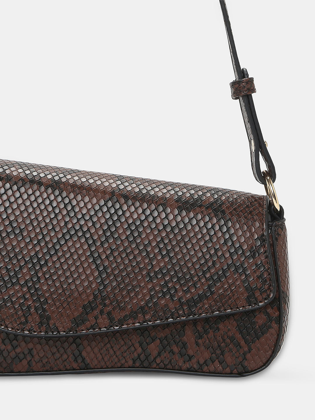 Brown Animal Print Asymmetric Sling Bag