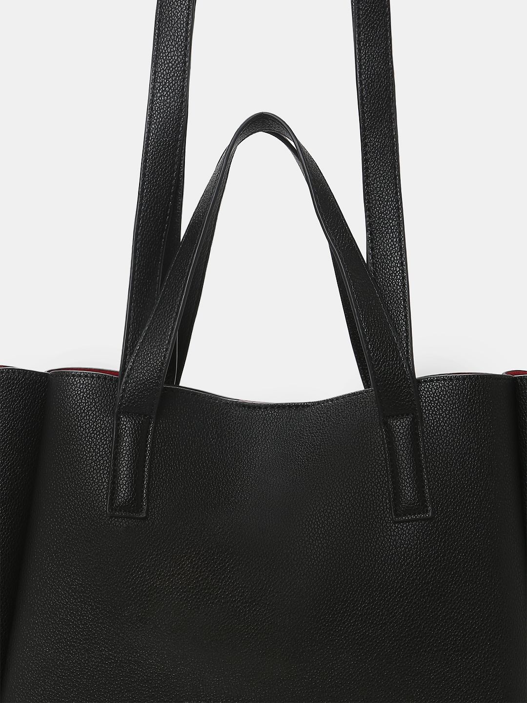 Black PU Tote Bag