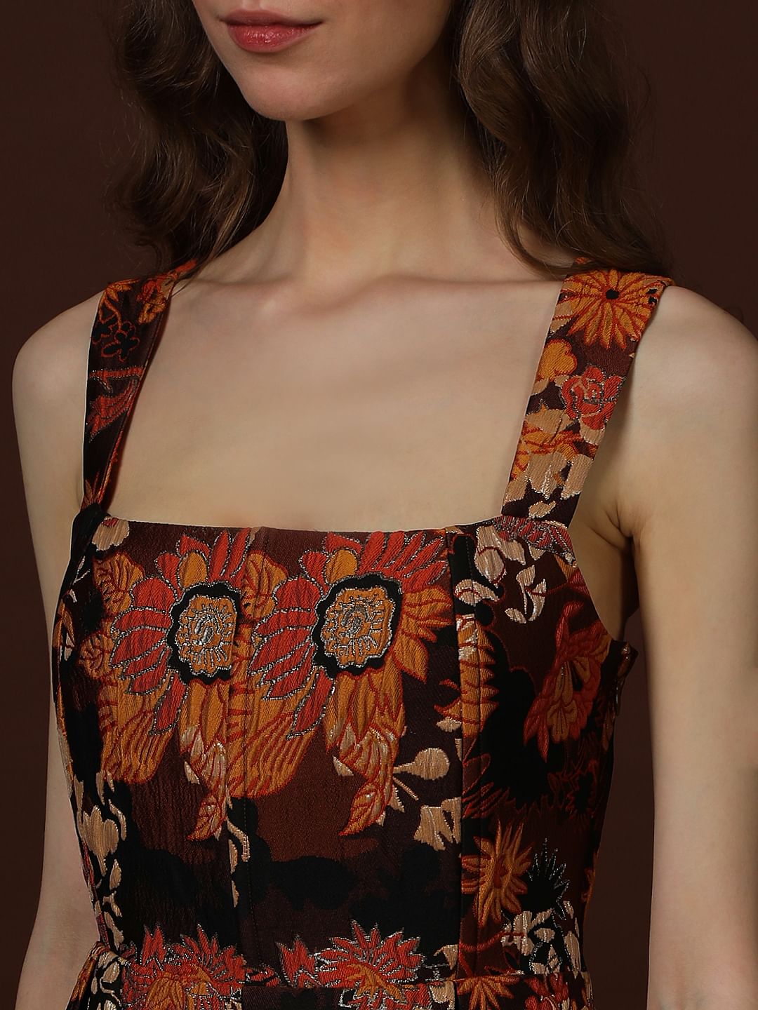 Black Floral Jaquard Dress