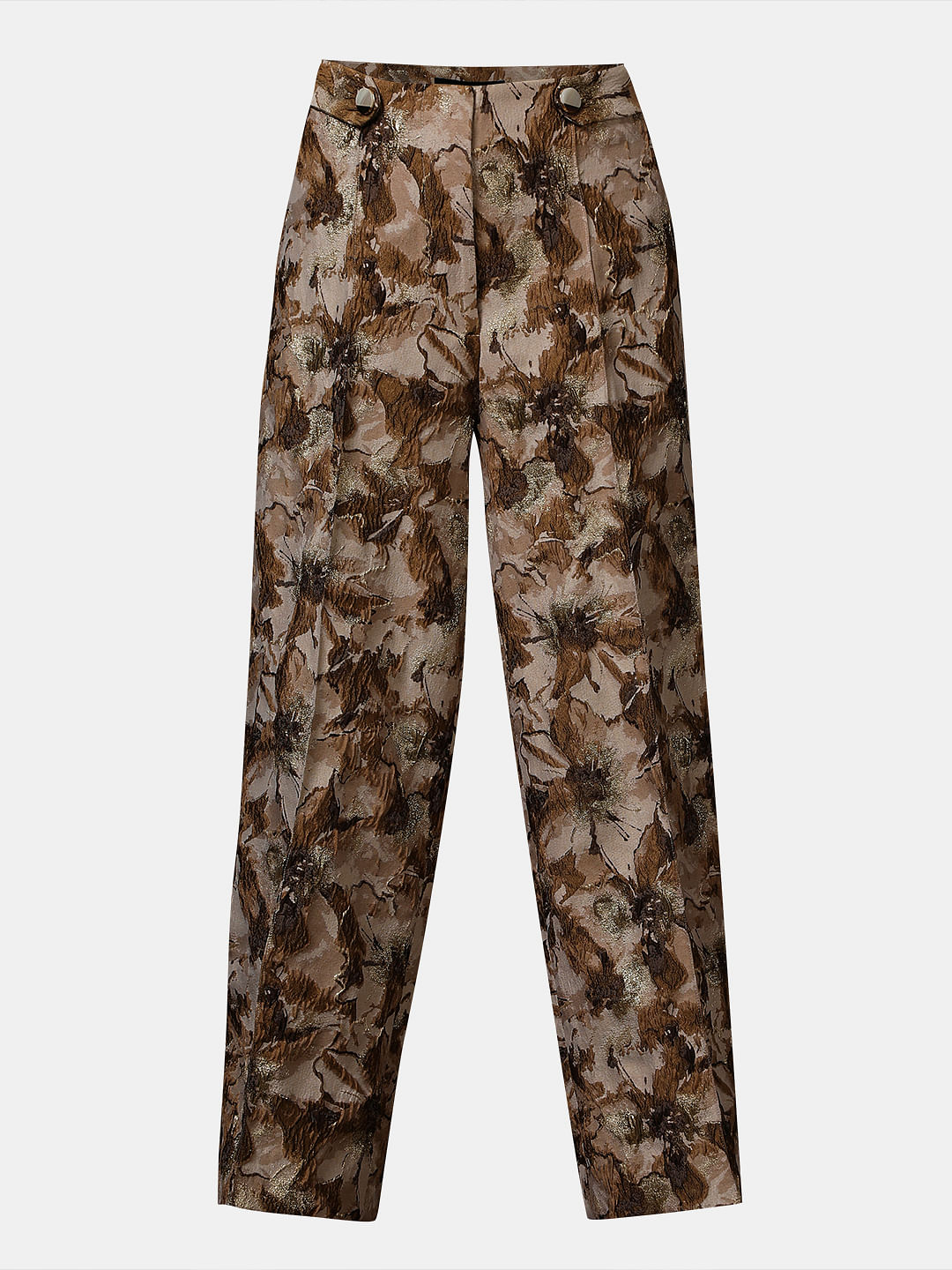 Gold Floral Jaquard Pant