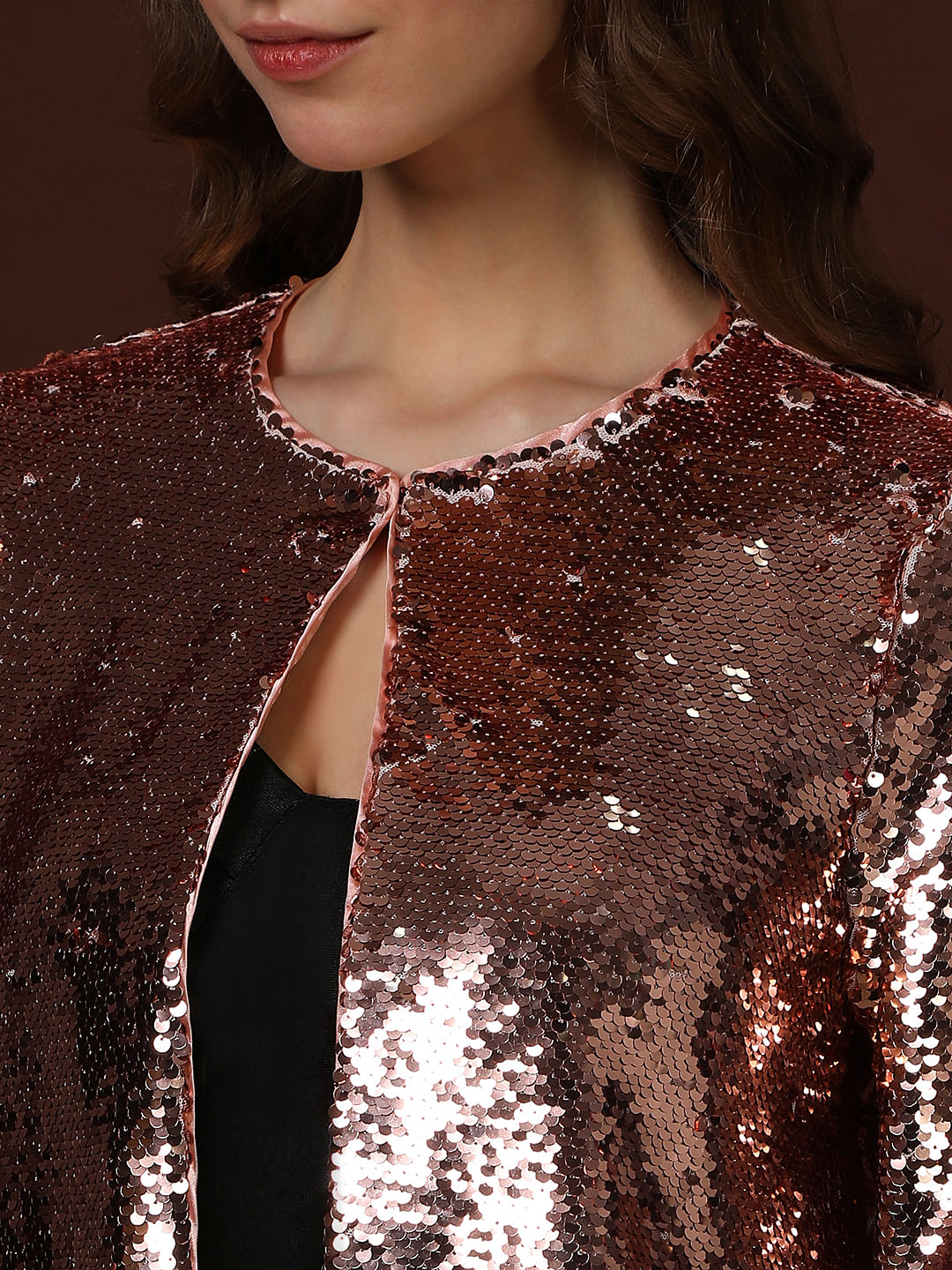 Rose Gold Sequined Co-Ord Set Jacket