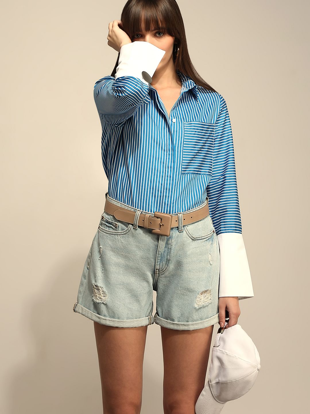 Blue Striped Cotton Shirt