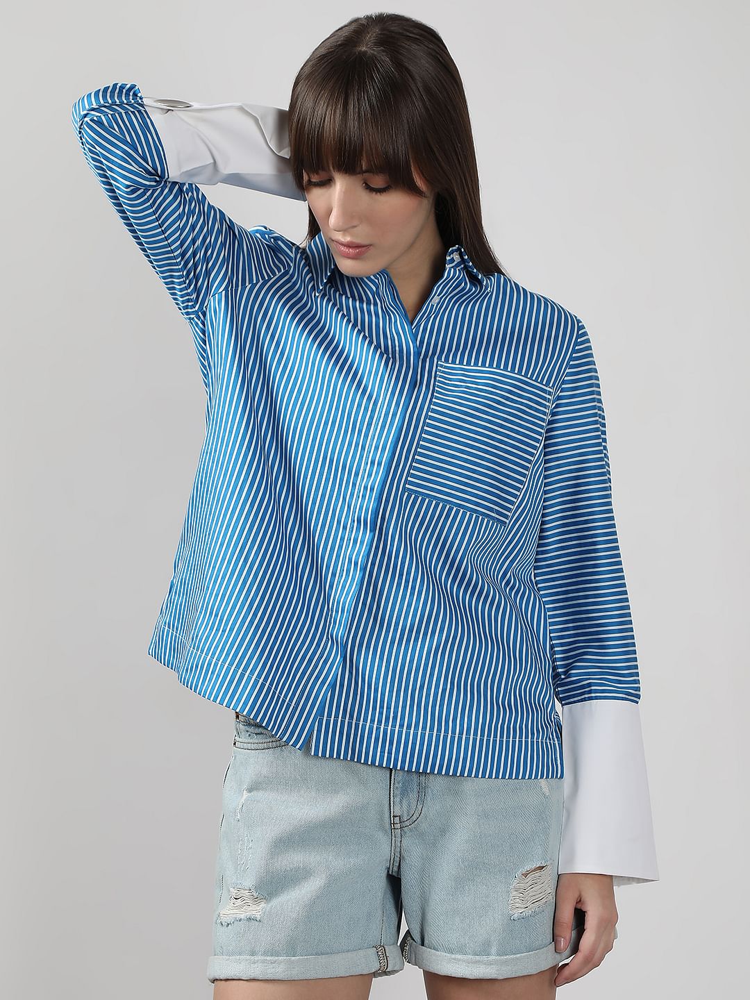 Blue Striped Cotton Shirt
