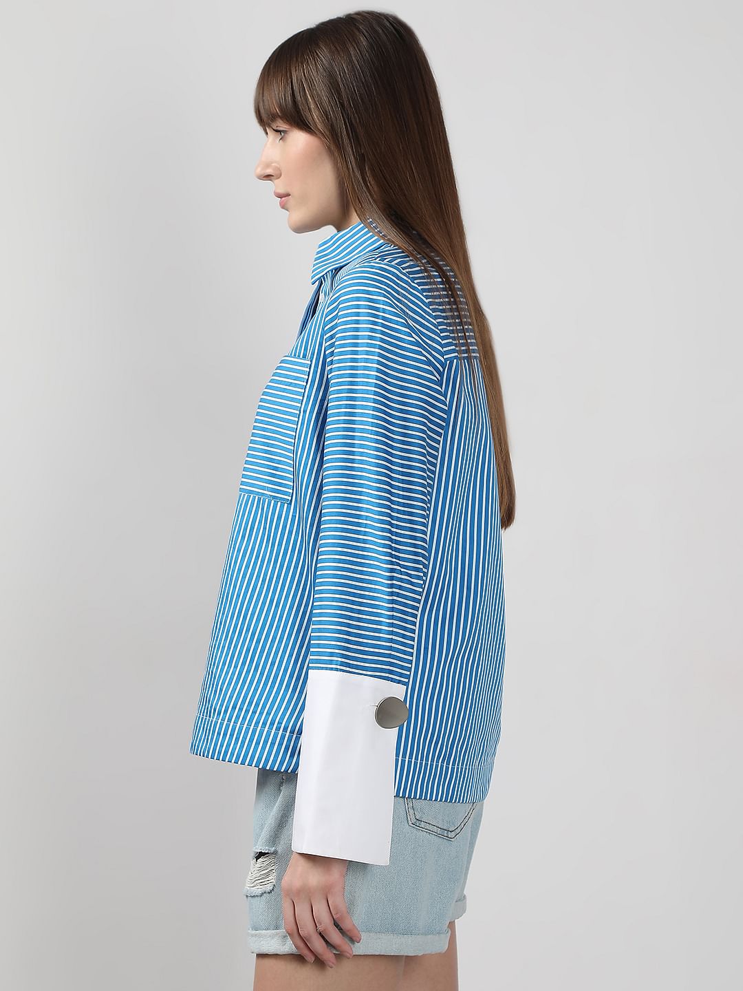 Blue Striped Cotton Shirt