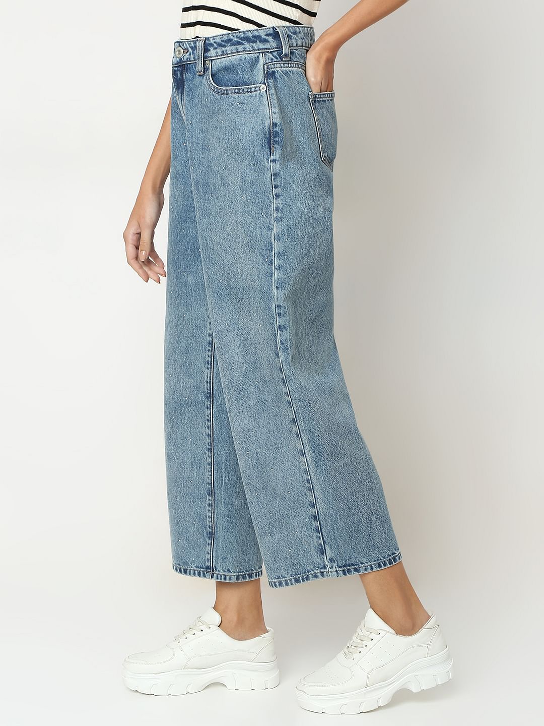 Blue Wide Leg Jeans