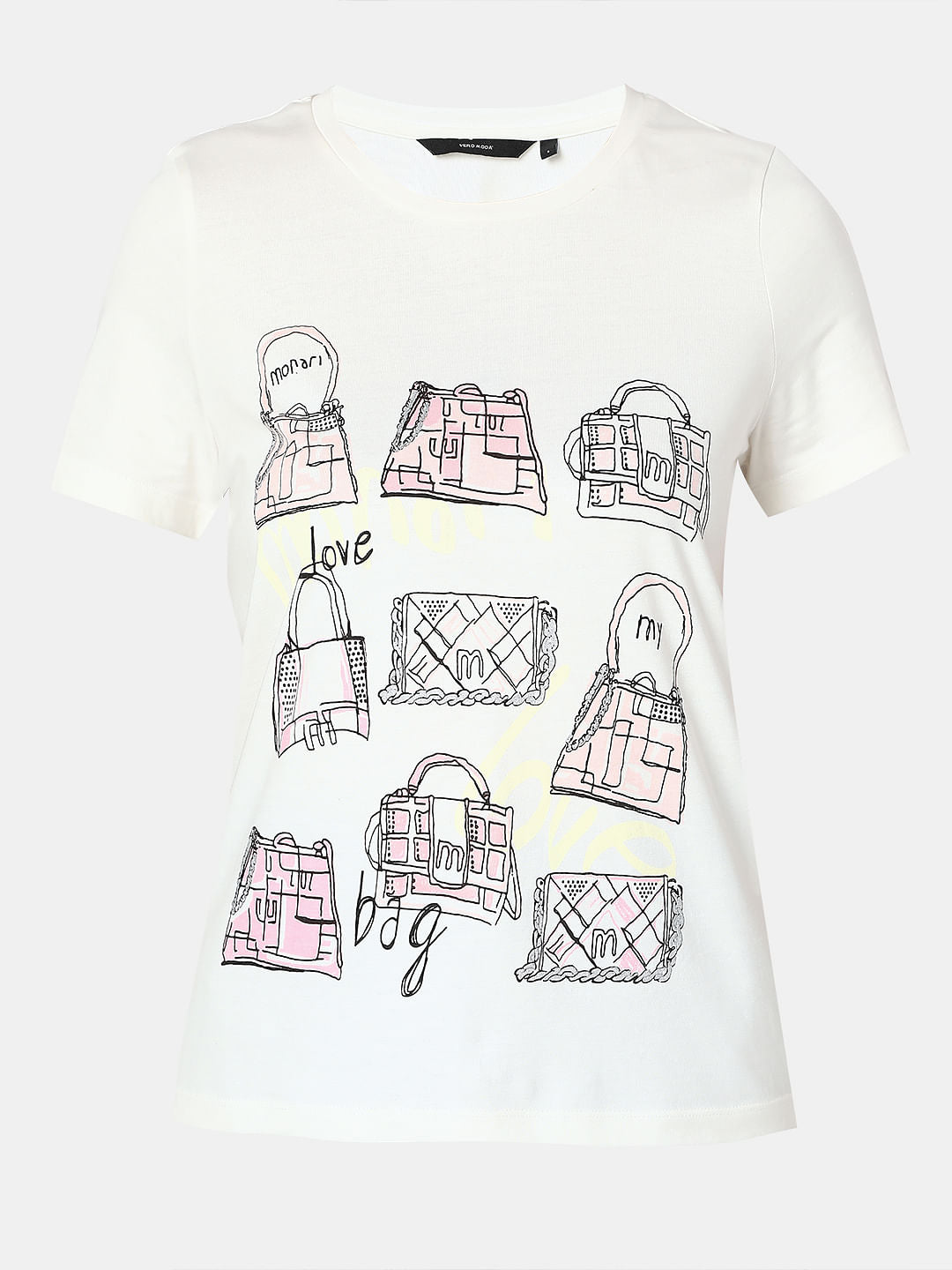 White Graphic Print Cotton T-Shirt