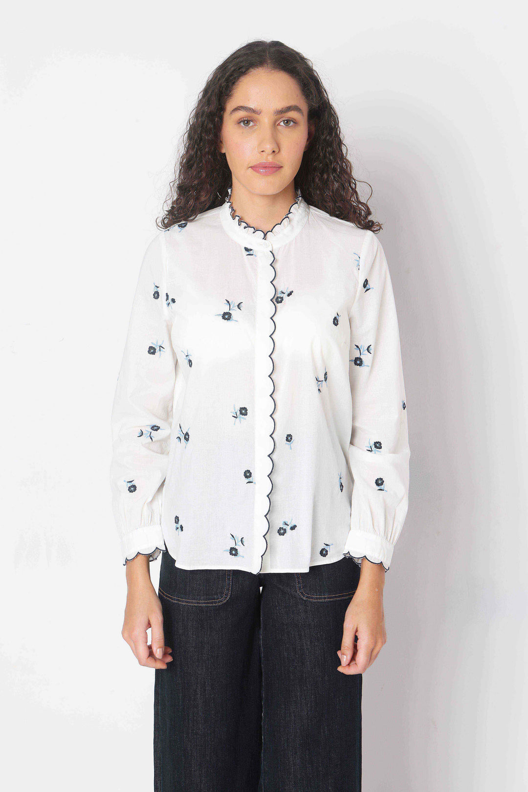 Vero Moda White Printed Cotton Shirt
