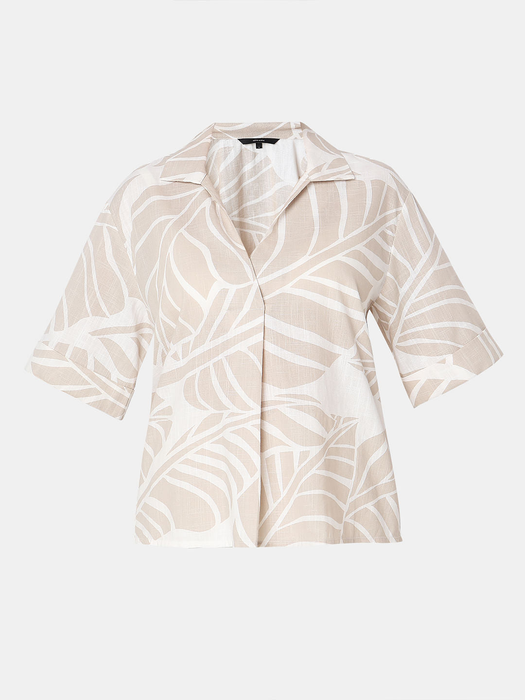 Beige Abstract Print Shirt