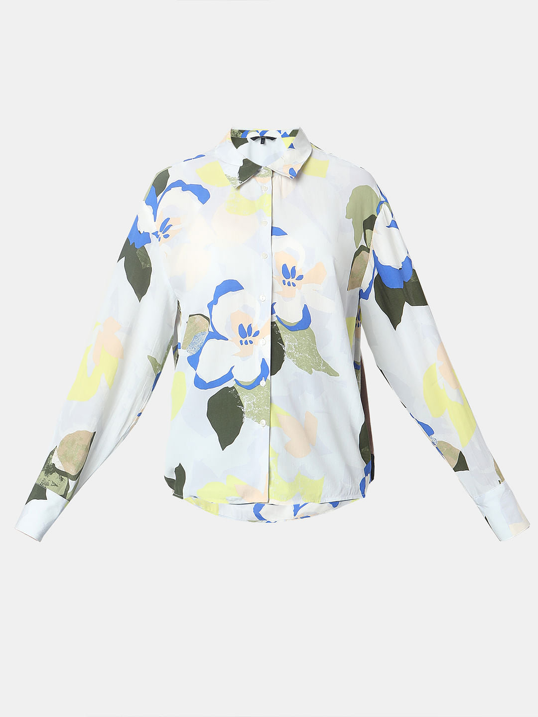Pastel Blue Abstract Print Shirt