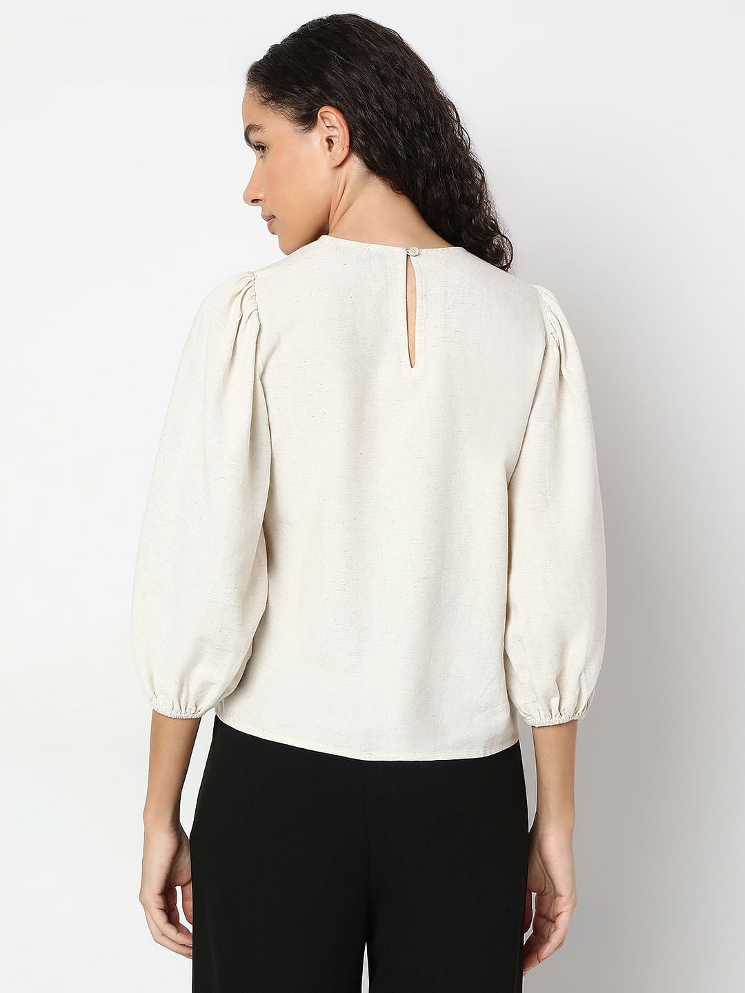 Beige Embroidered Co-Ord Set Top