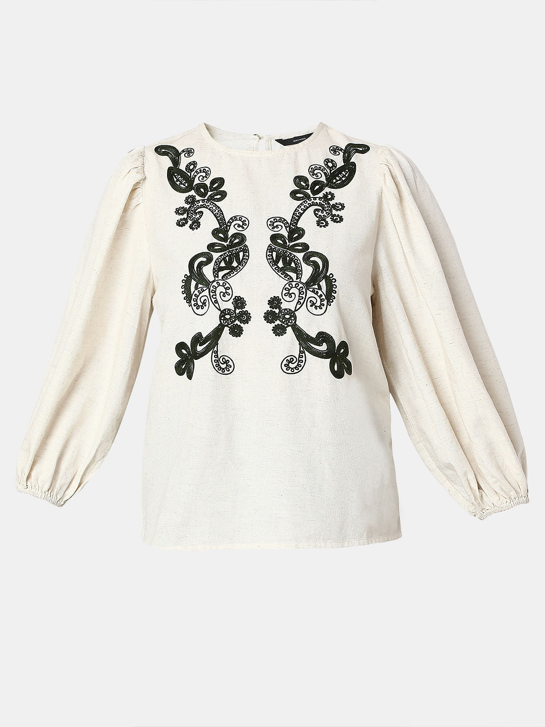 Beige Embroidered Co-Ord Set Top