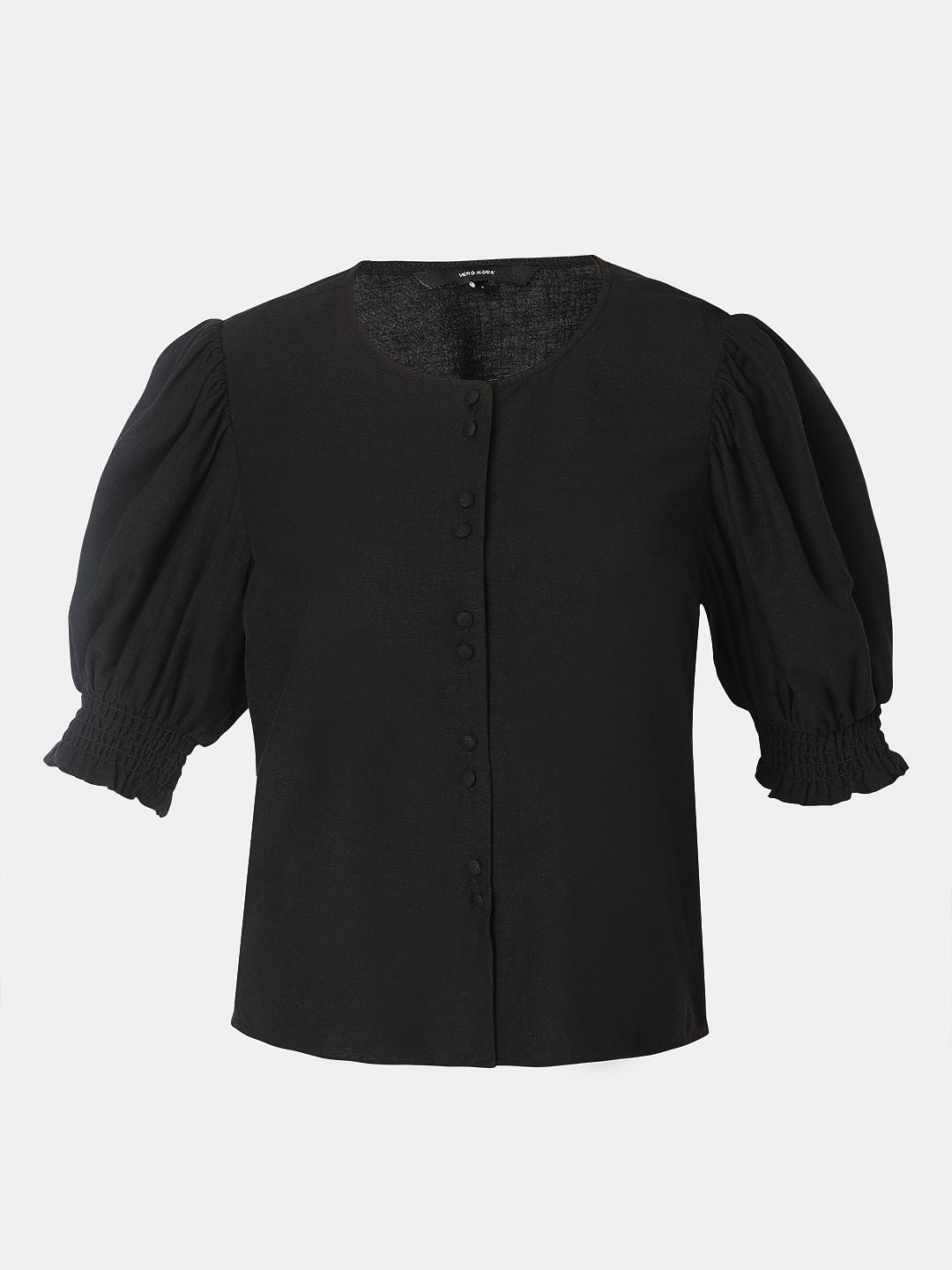 Black Round Neck Top