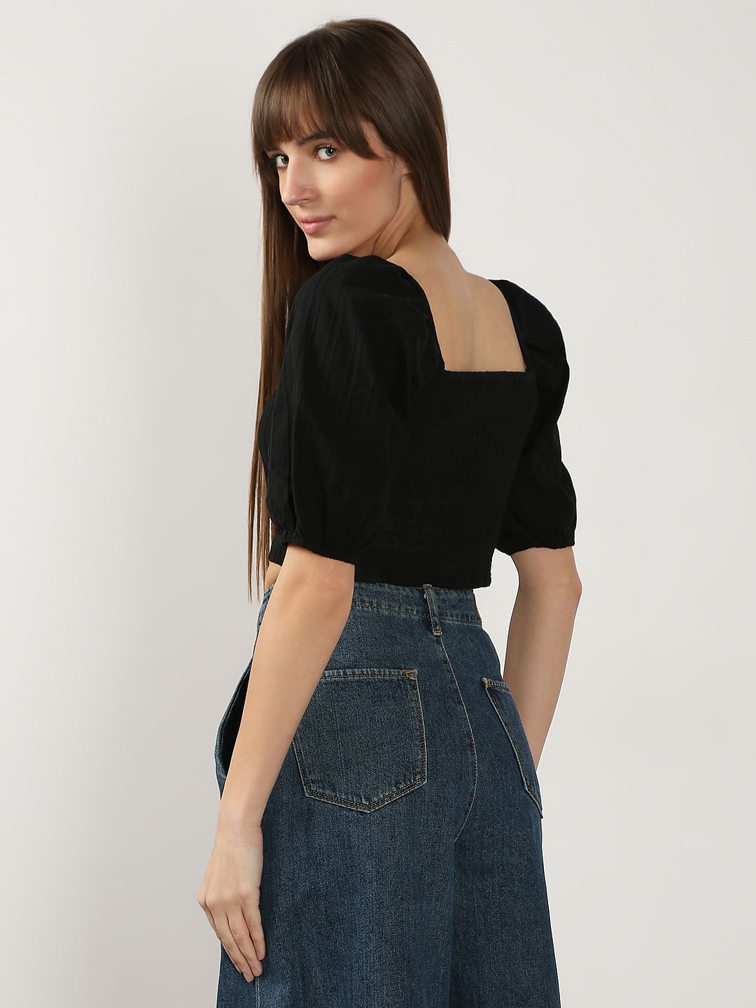 Black Fitted Crop Top