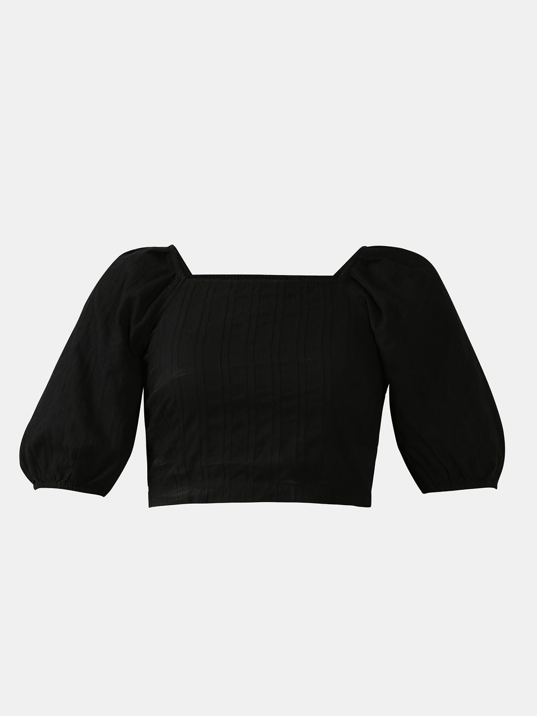 Black Fitted Crop Top