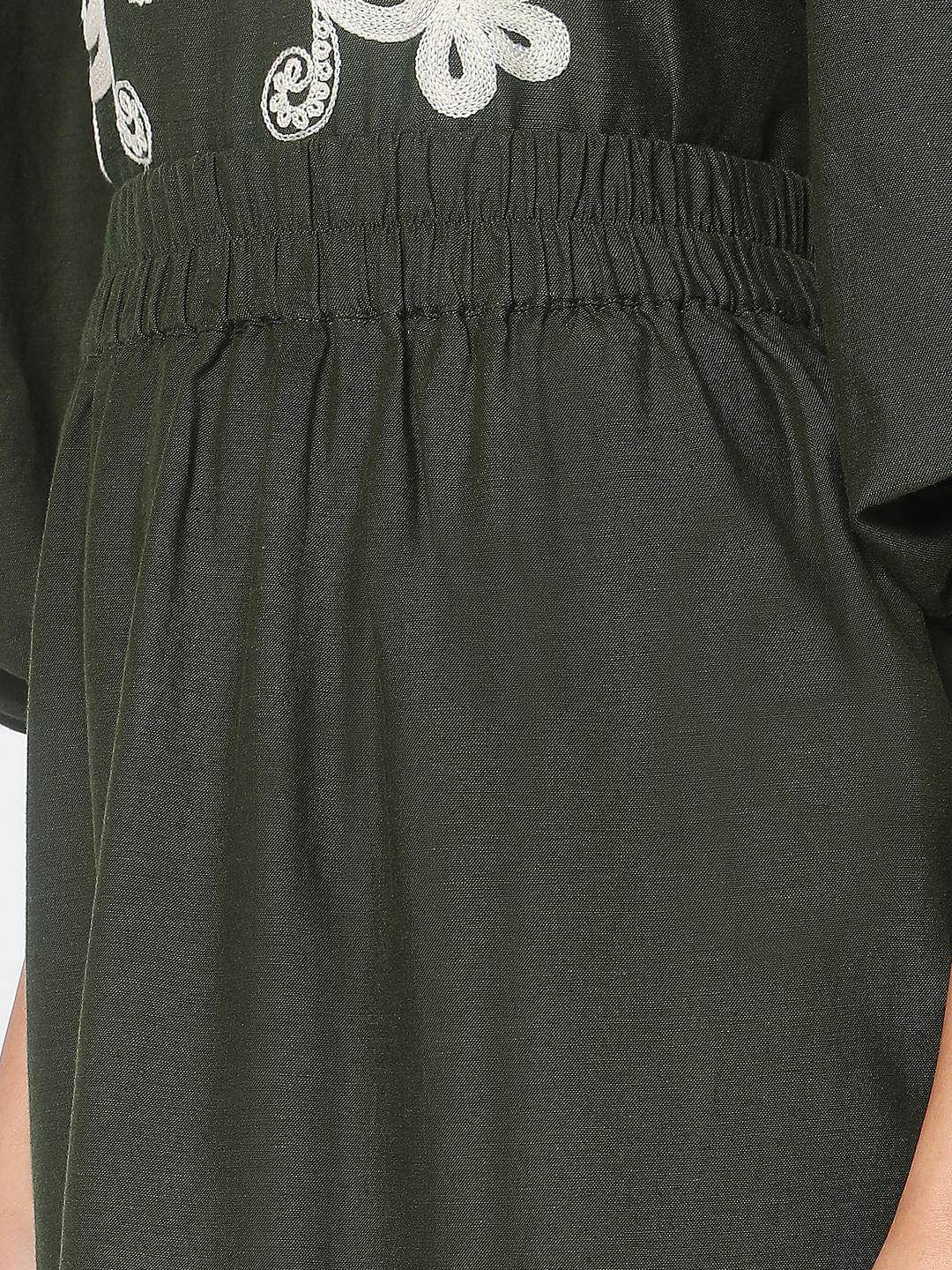 Green Embroidered Co-Ord Set Skirt