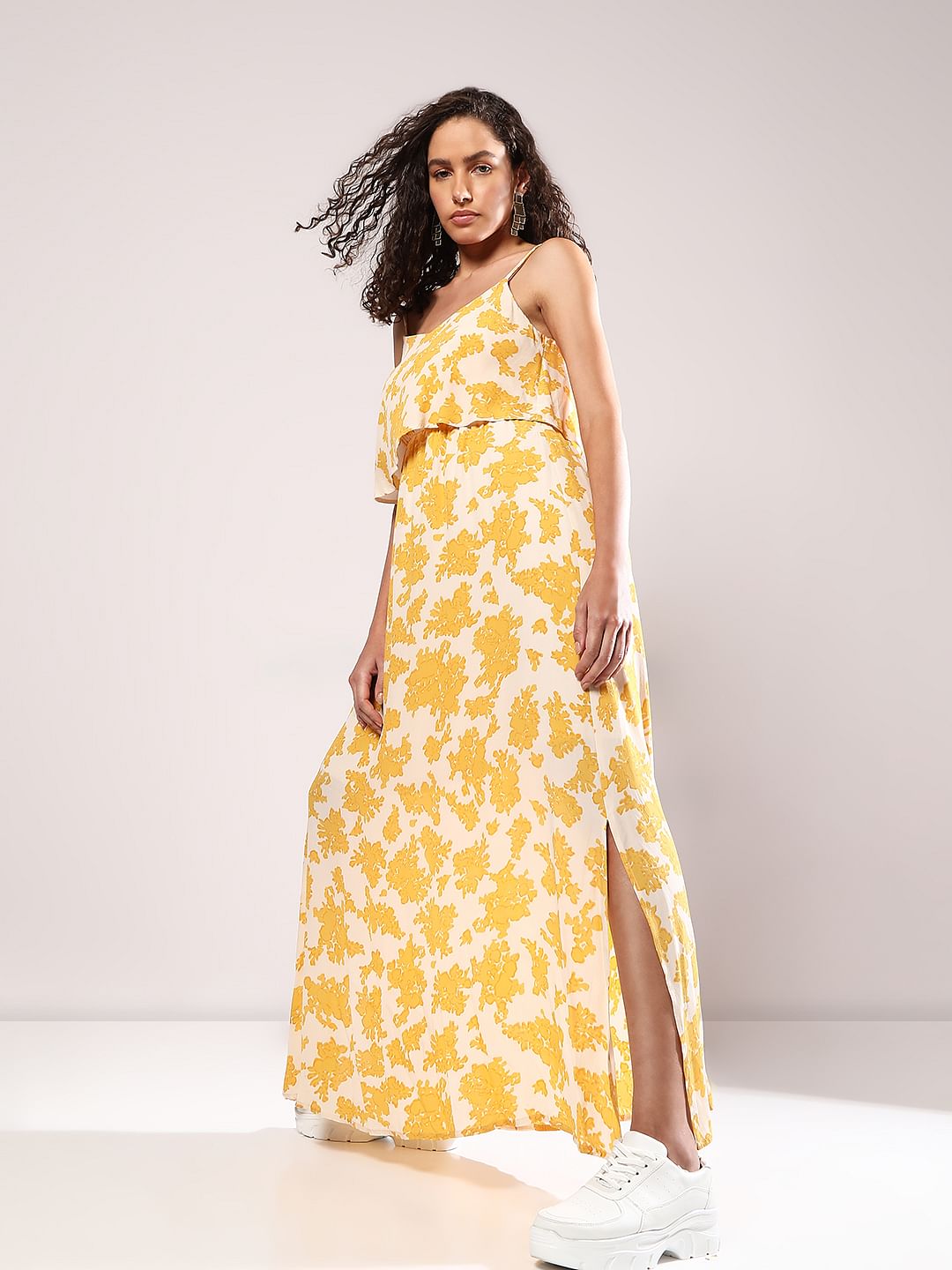 Yellow Floral Maxi Dress