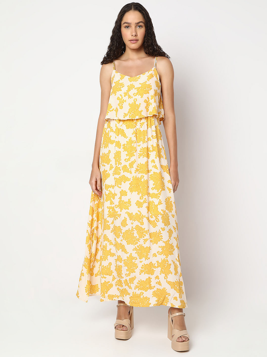 Yellow Floral Maxi Dress