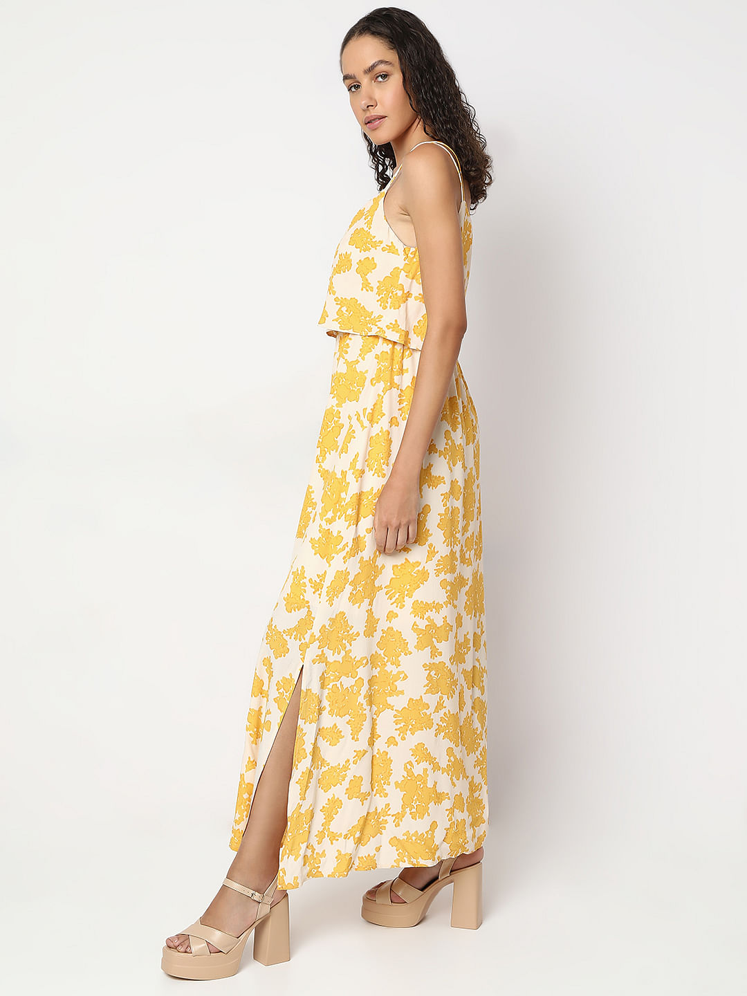 Yellow Floral Maxi Dress