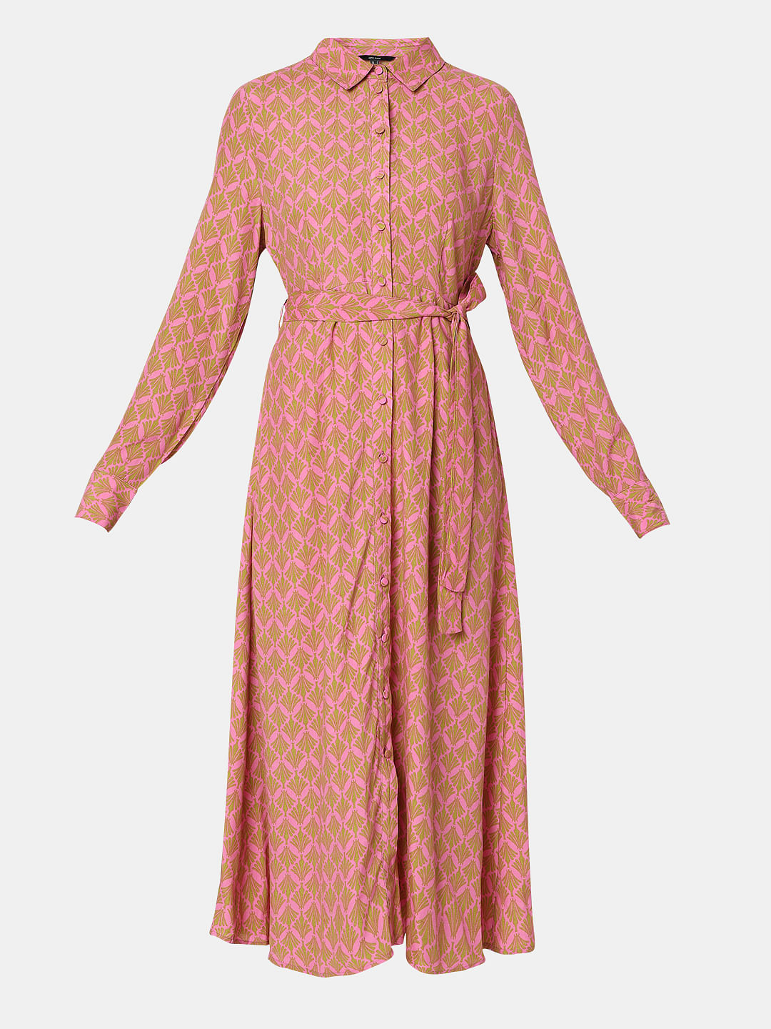 Pink Printed Shirt Dress