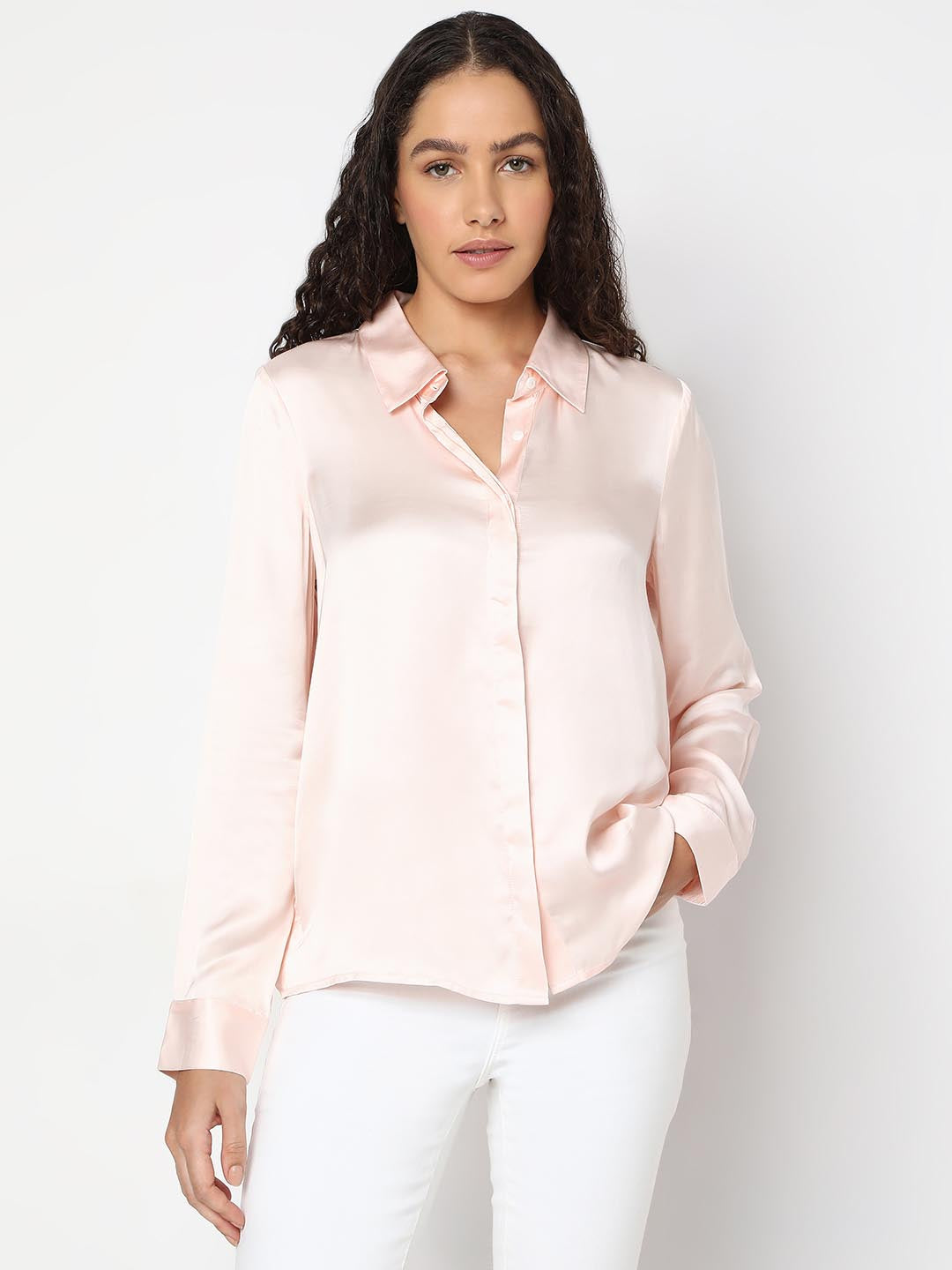 Vero Moda Light Pink Full Sleeves Shirt