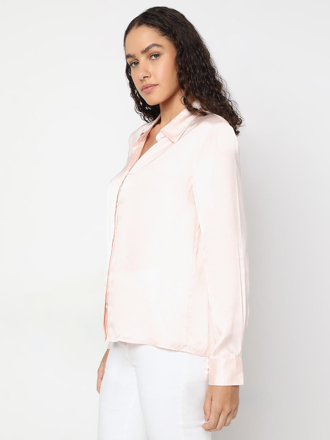 Vero Moda Light Pink Full Sleeves Shirt