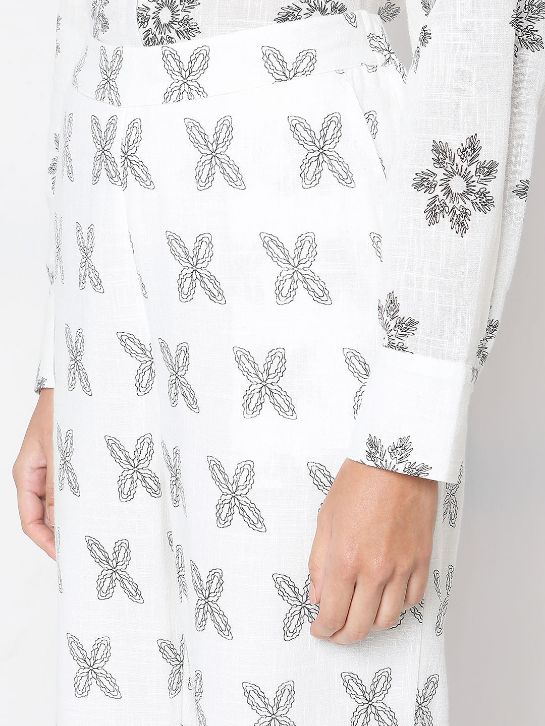 White Linen Wide Leg Pants