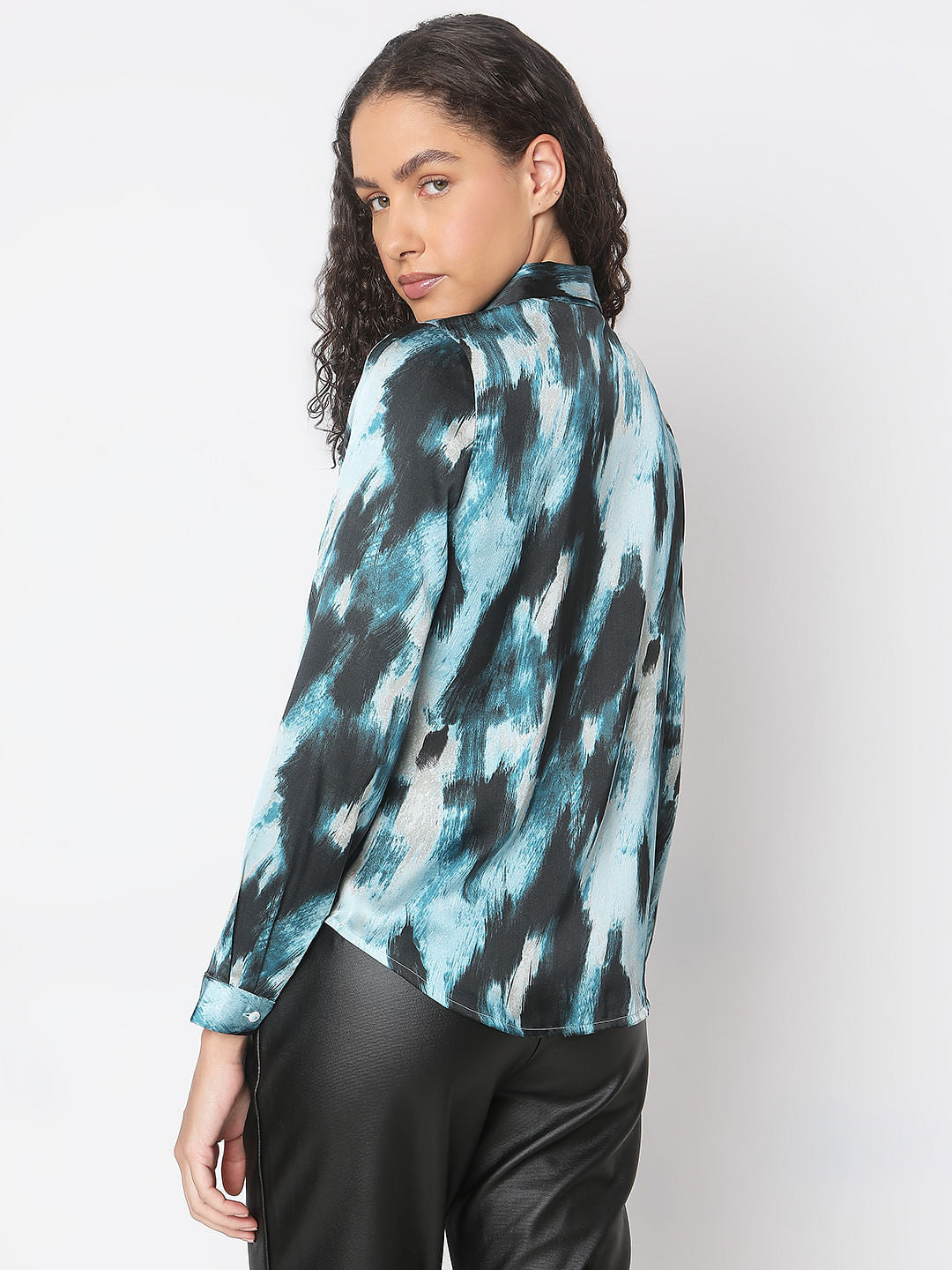 Blue Abstract Print Shirt