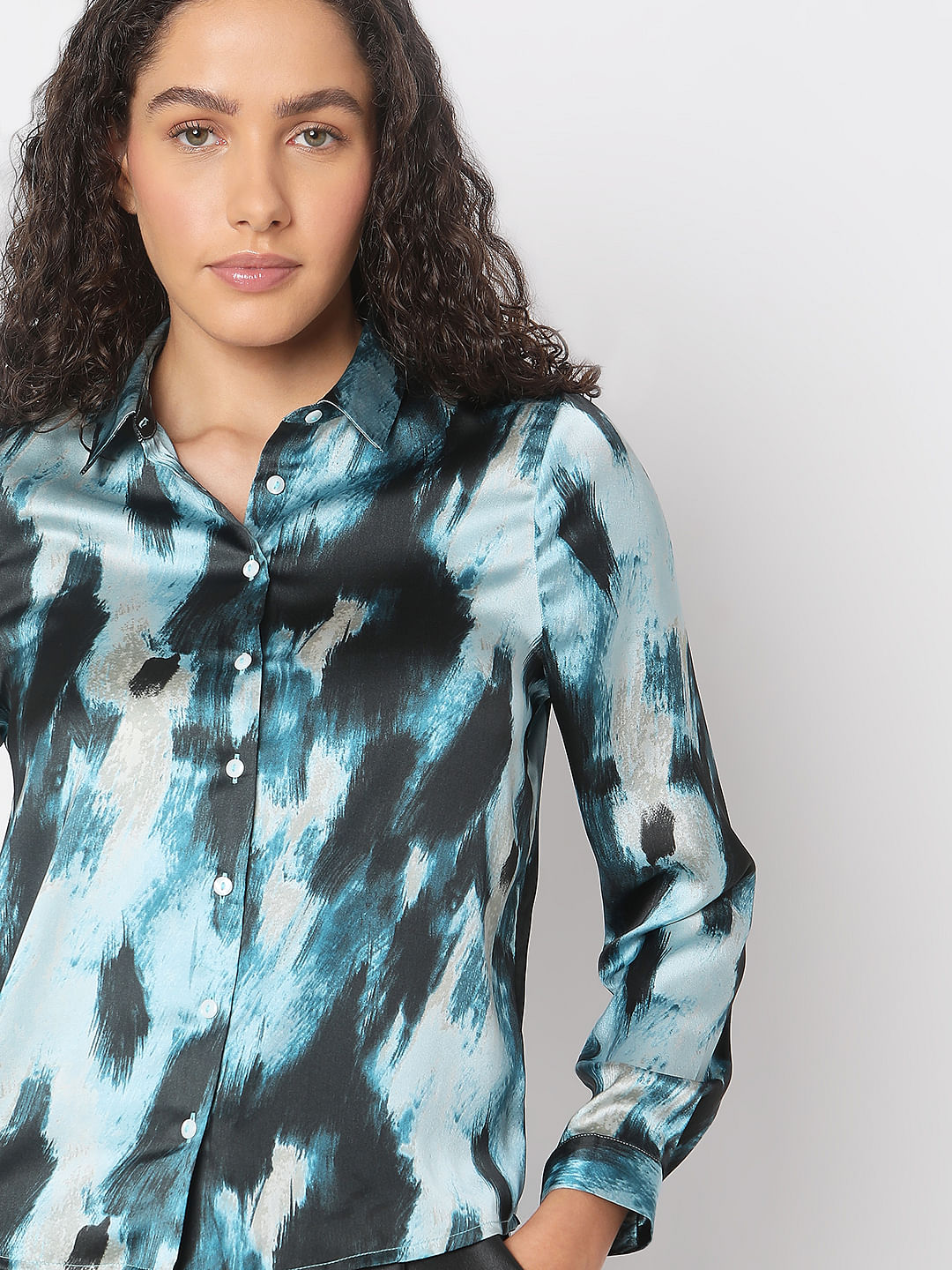 Blue Abstract Print Shirt
