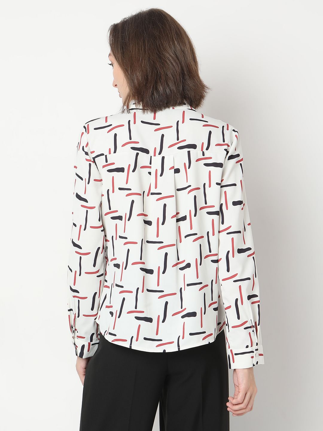 White Printed Top