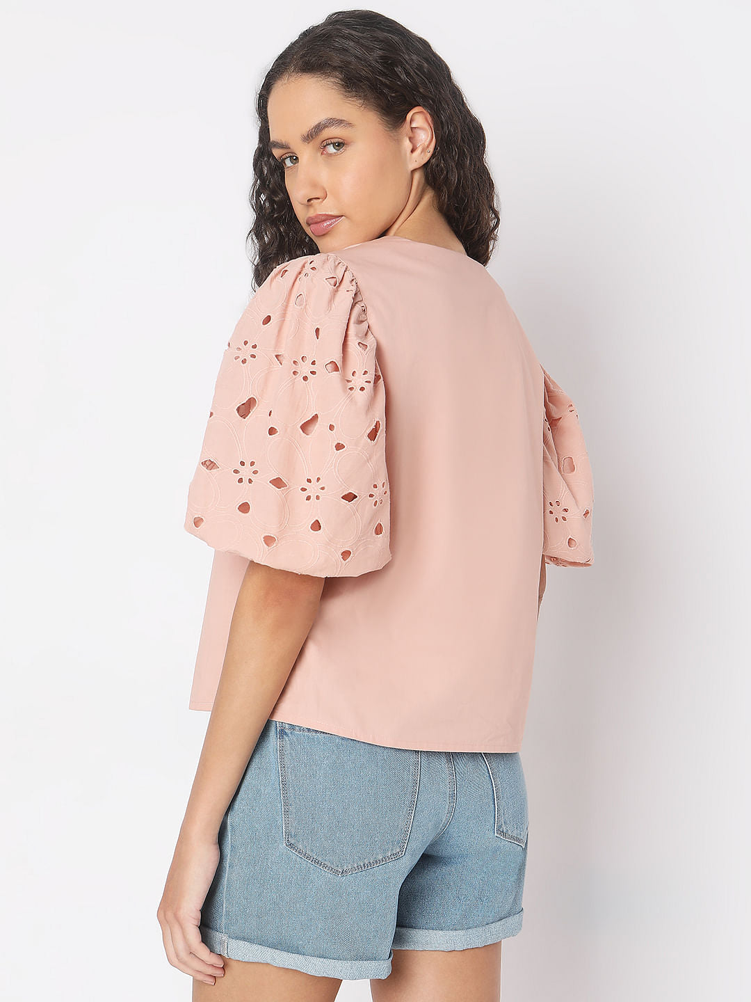 Dusty Pink Schiffli Top