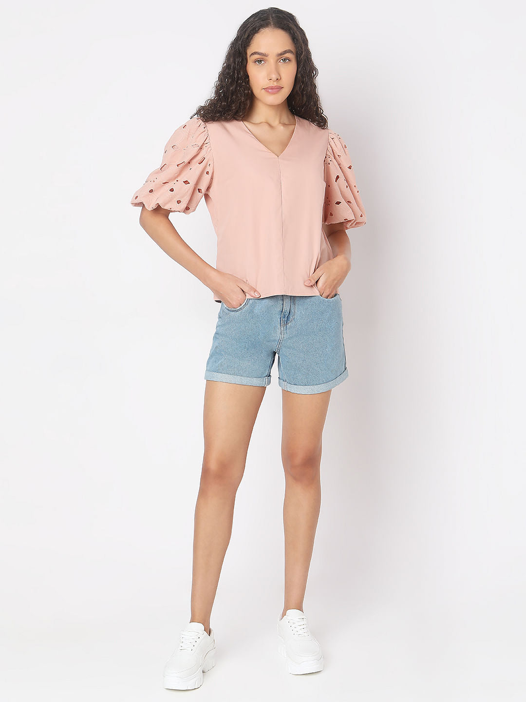 Dusty Pink Schiffli Top