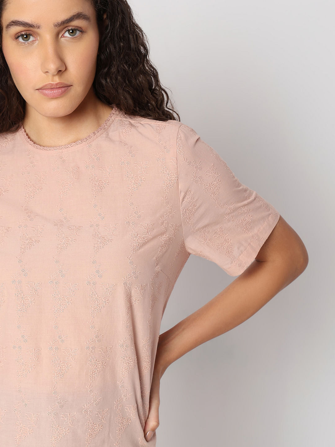 Blush Pink Textured Top