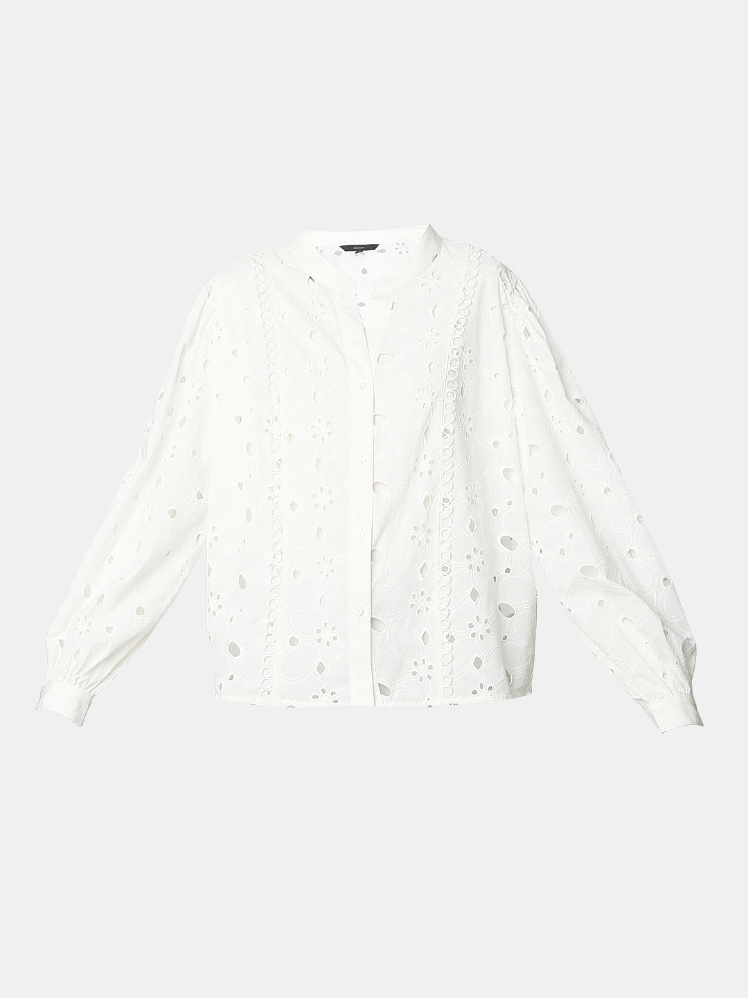 White Schiffli Embroidered Top