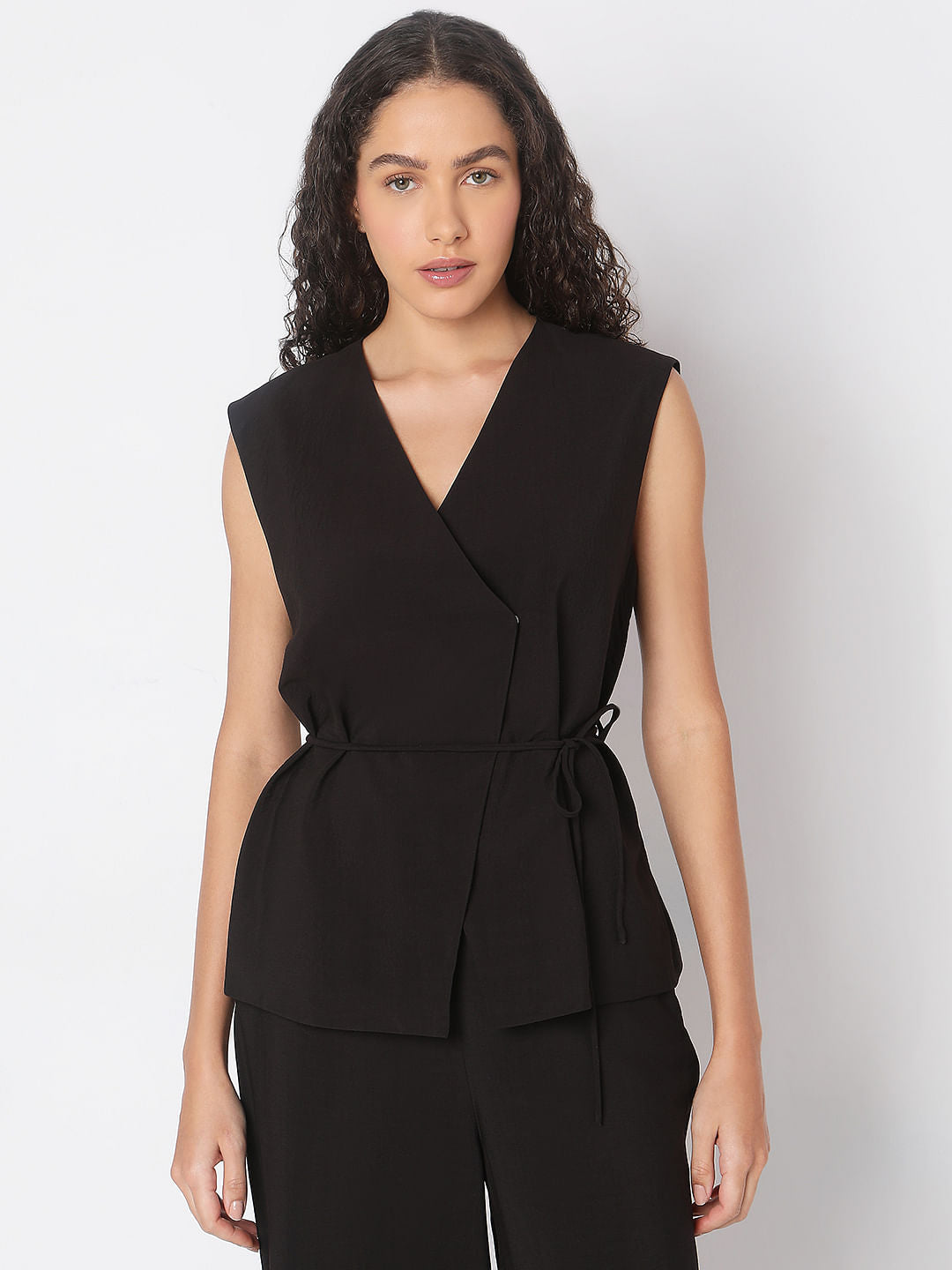 Black Sleeveless Vest Top