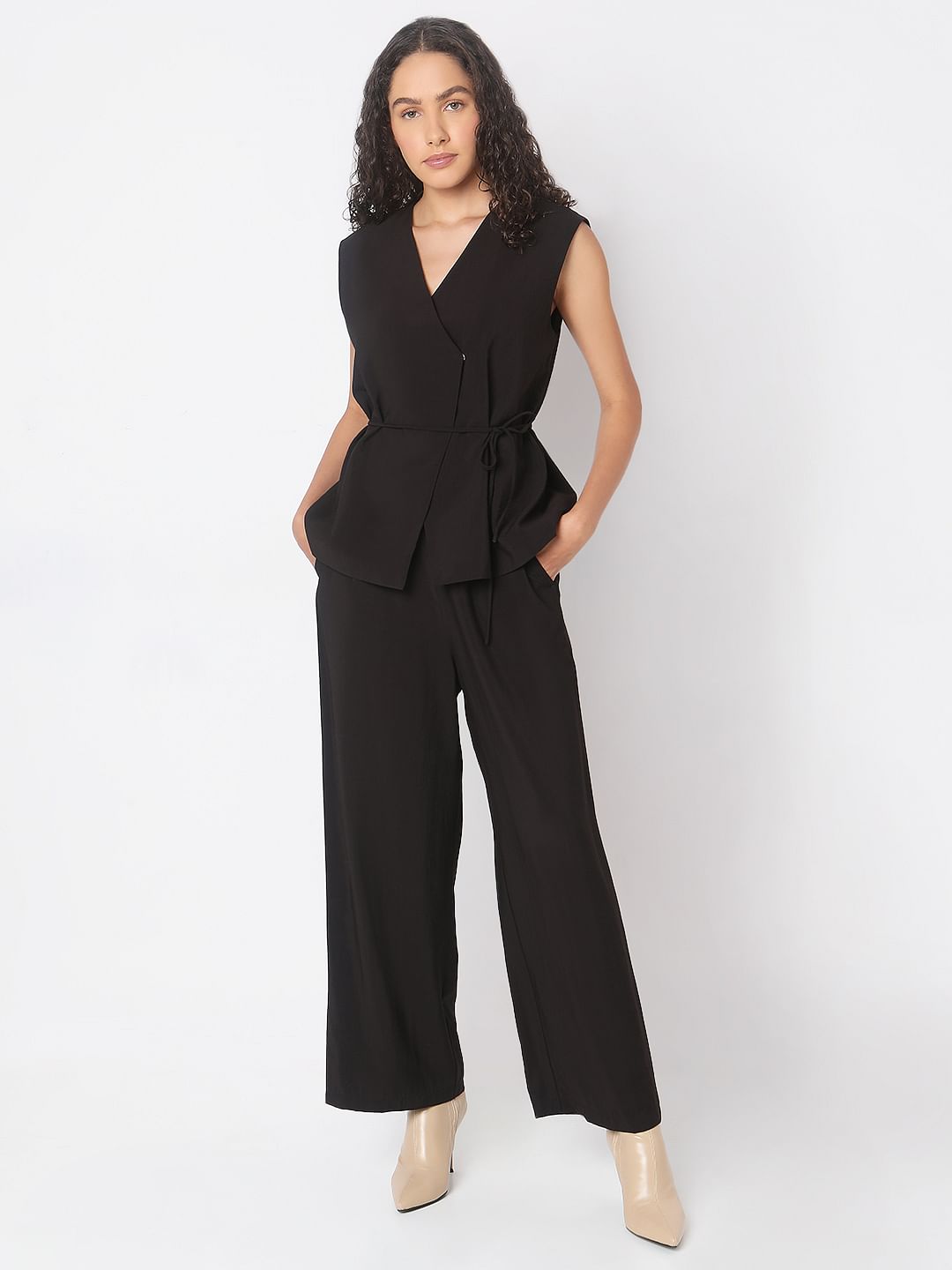 Black Sleeveless Vest Top