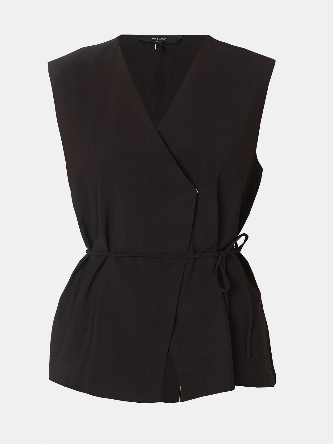 Black Sleeveless Vest Top