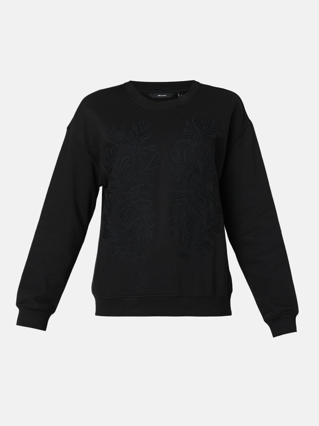 Black Embroidery Sweatshirt