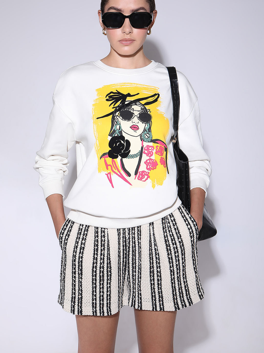 White Printed Sweatshirt