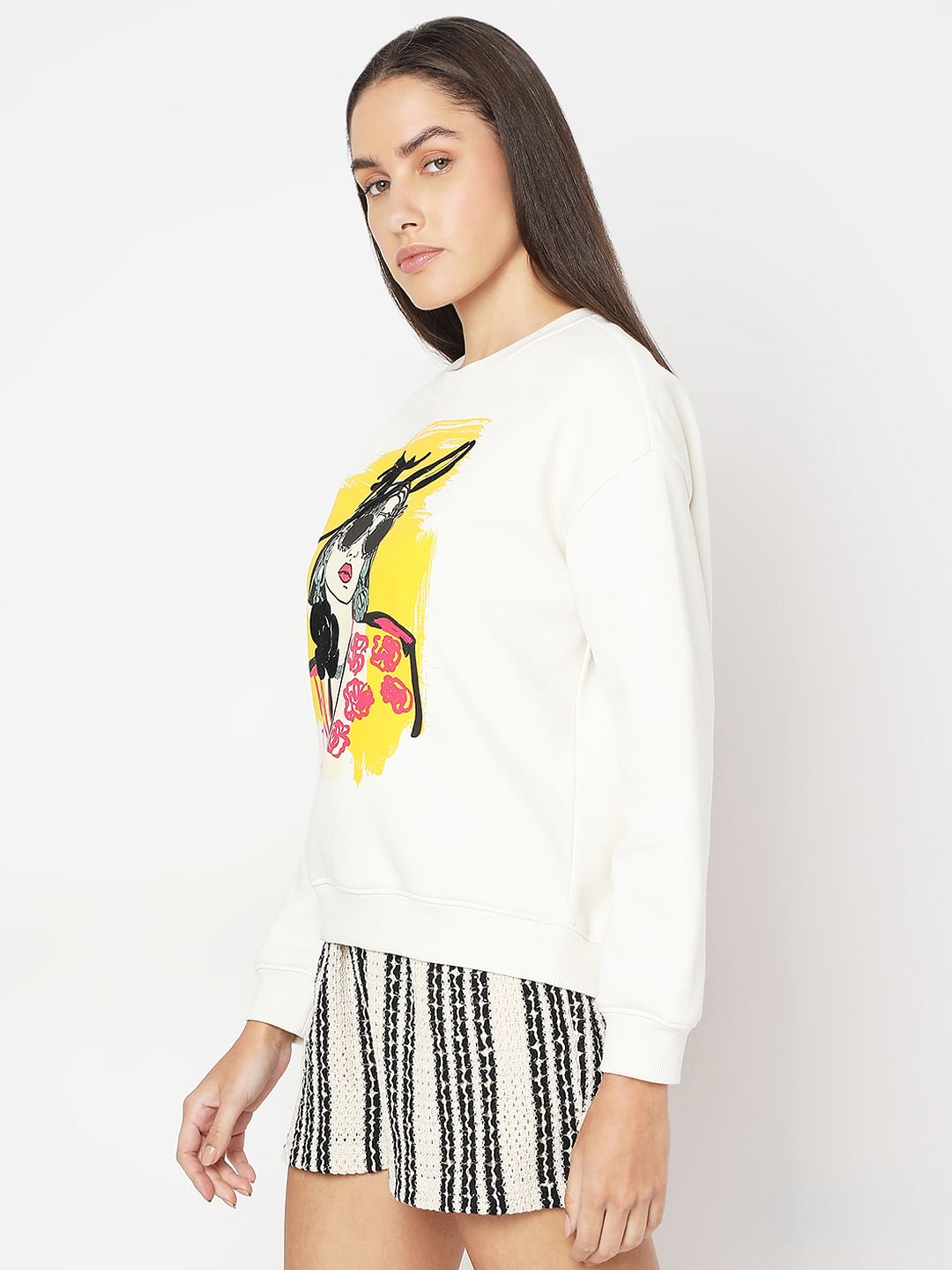 White Printed Sweatshirt