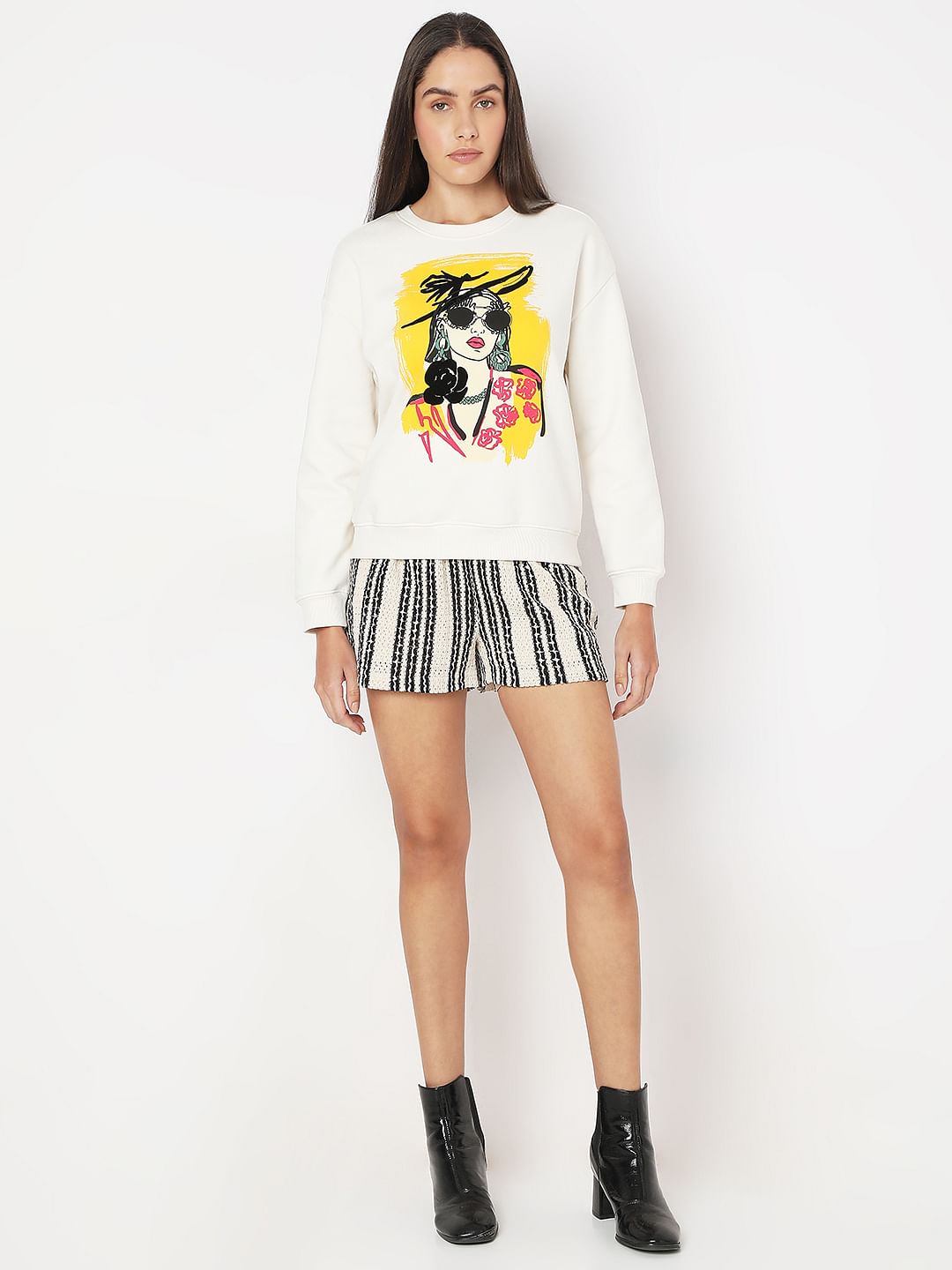 White Printed Sweatshirt