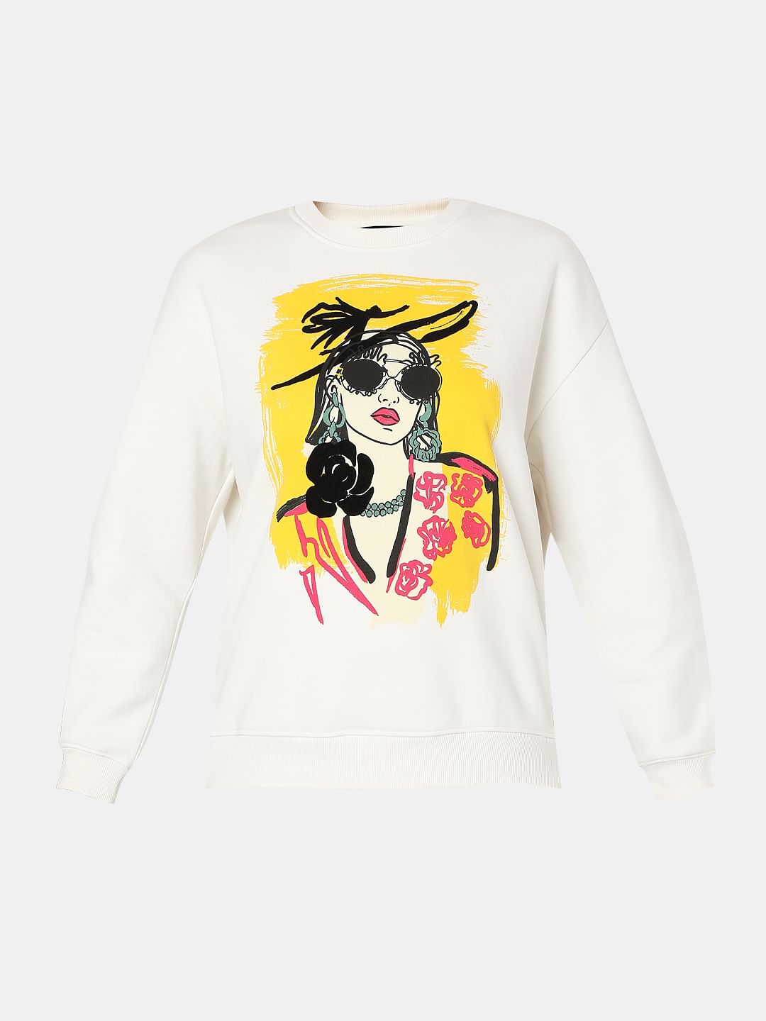 White Printed Sweatshirt