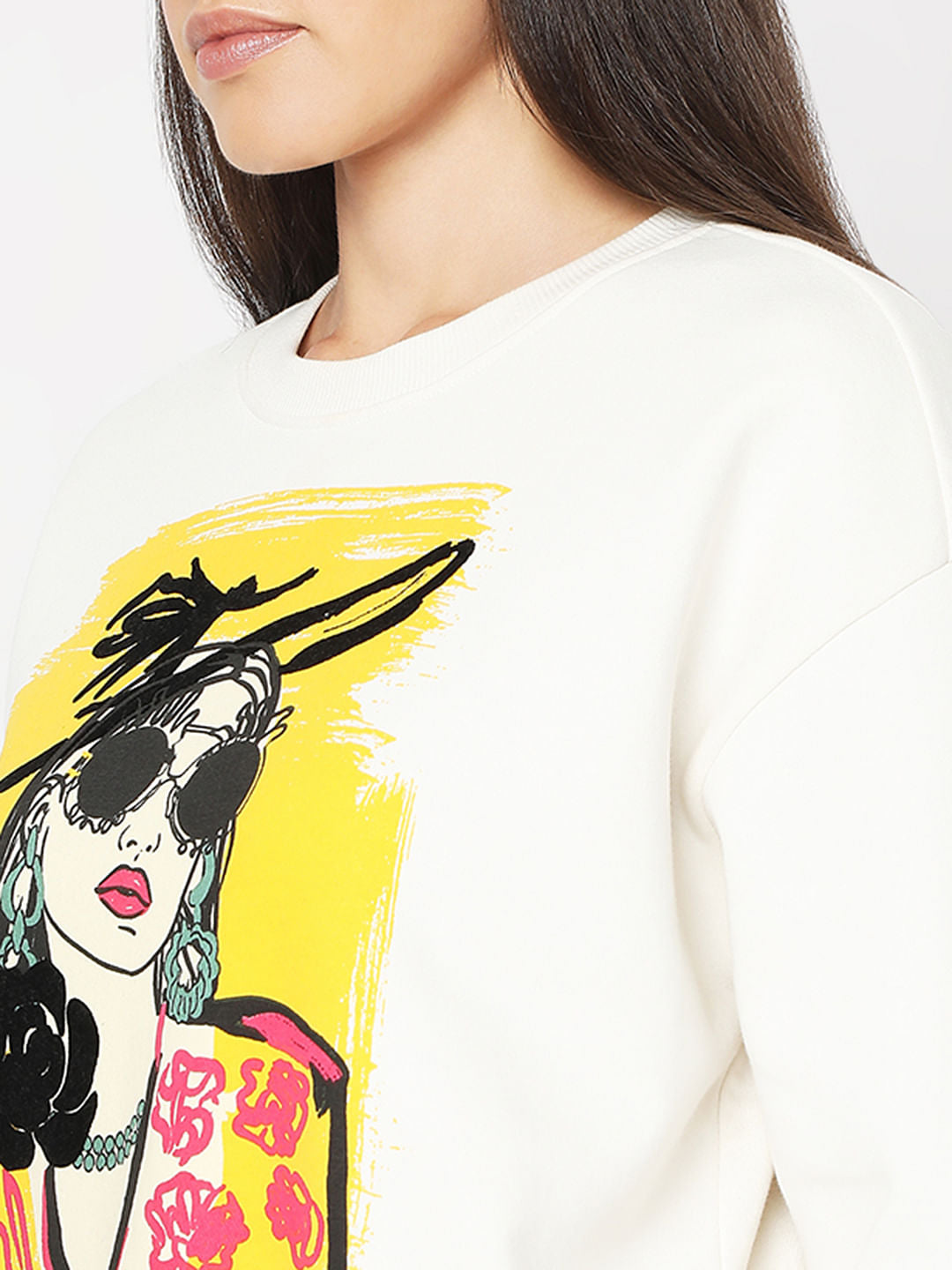 White Printed Sweatshirt
