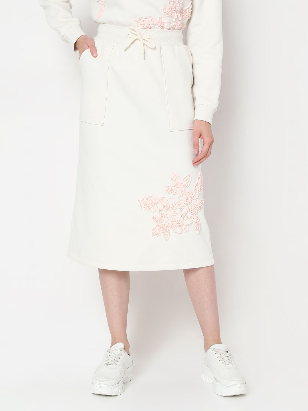 White Printed Skirt