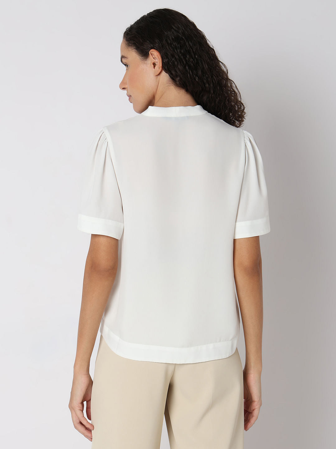White V-Neck Top