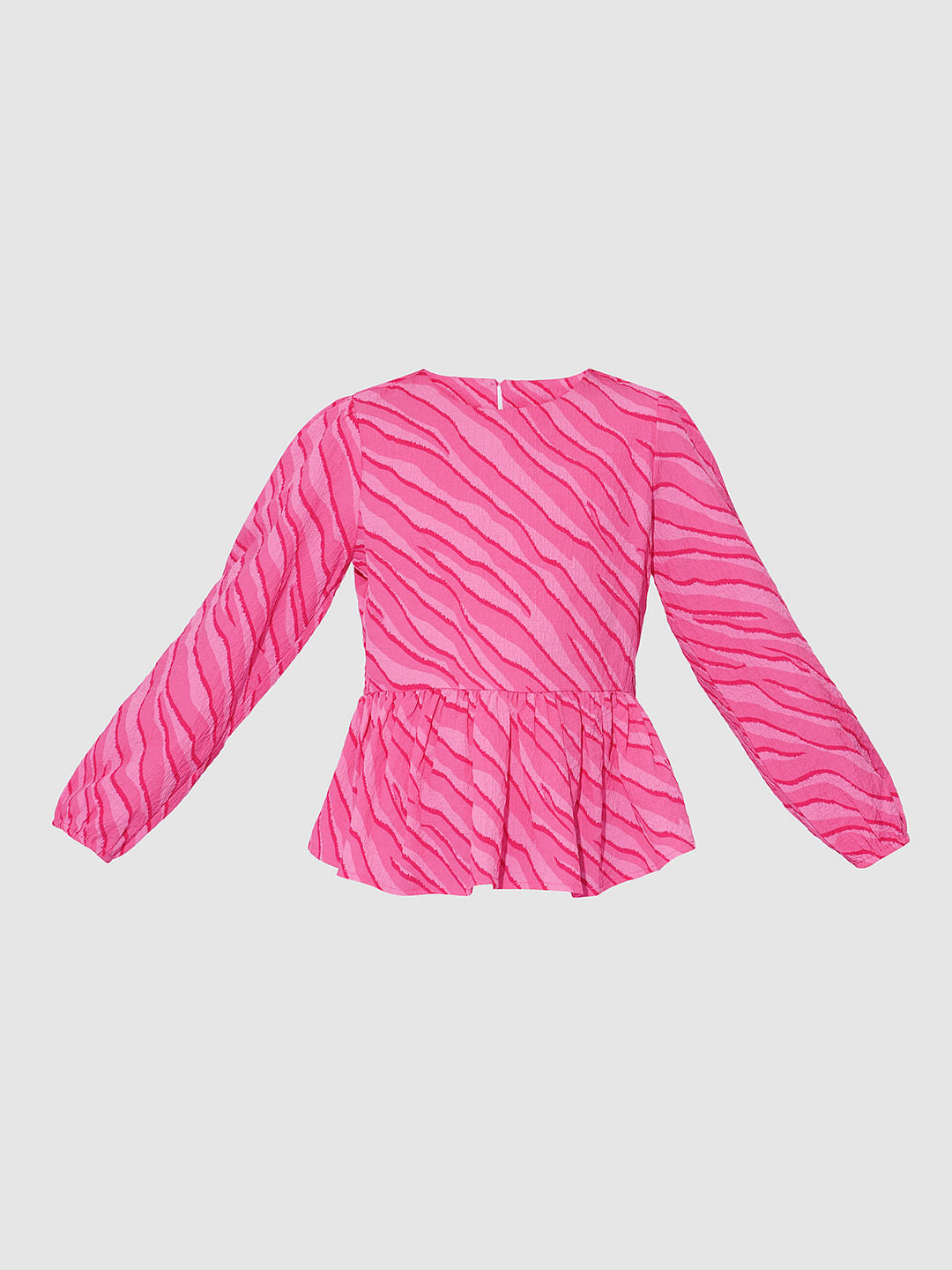 Girls Pink Printed Knit Top