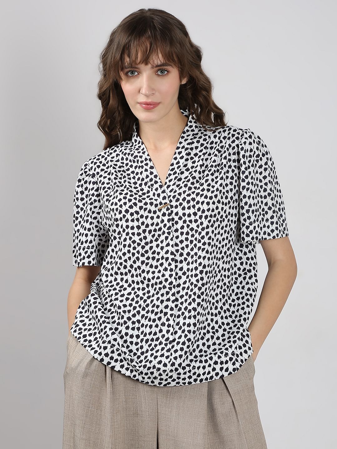 Black & White Printed Top